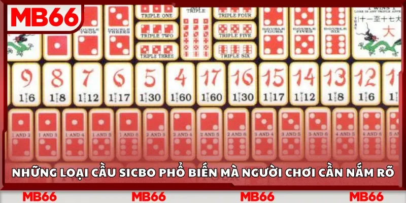 Những loại cầu Sicbo phổ biến mà người chơi cần nắm rõ