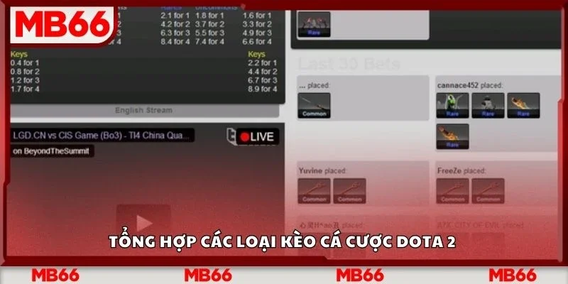 Tổng hợp các loại kèo cá cược dota 2